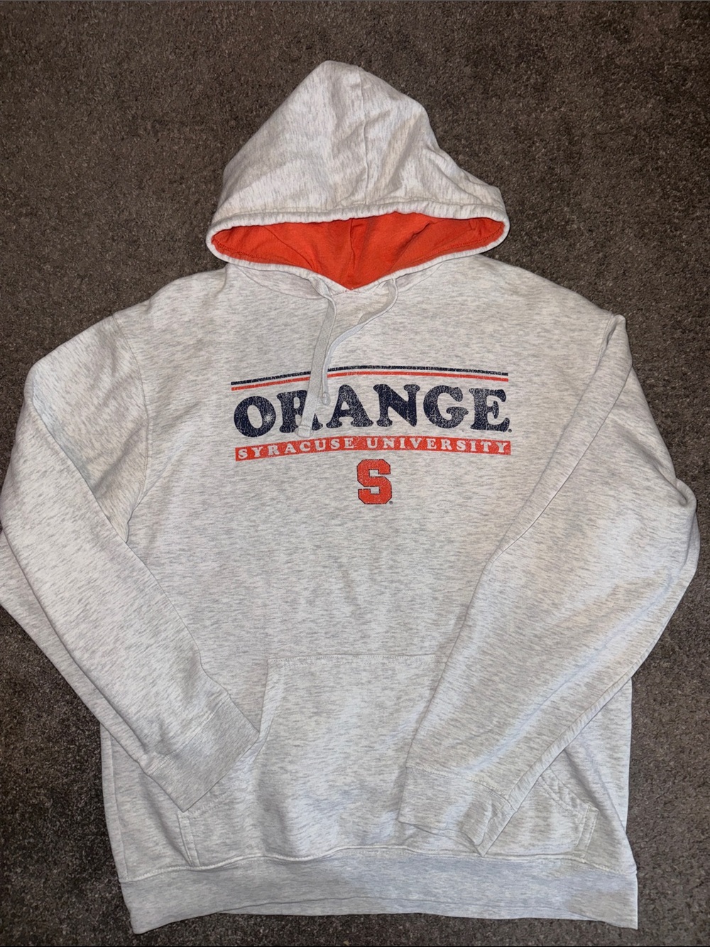 Pro Edge Syracuse University Gray Hoodie with Orange Lining